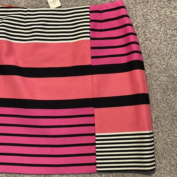 NWT LOFT Pink Color Block Stripe Skirt 2P - Picture 10 of 16